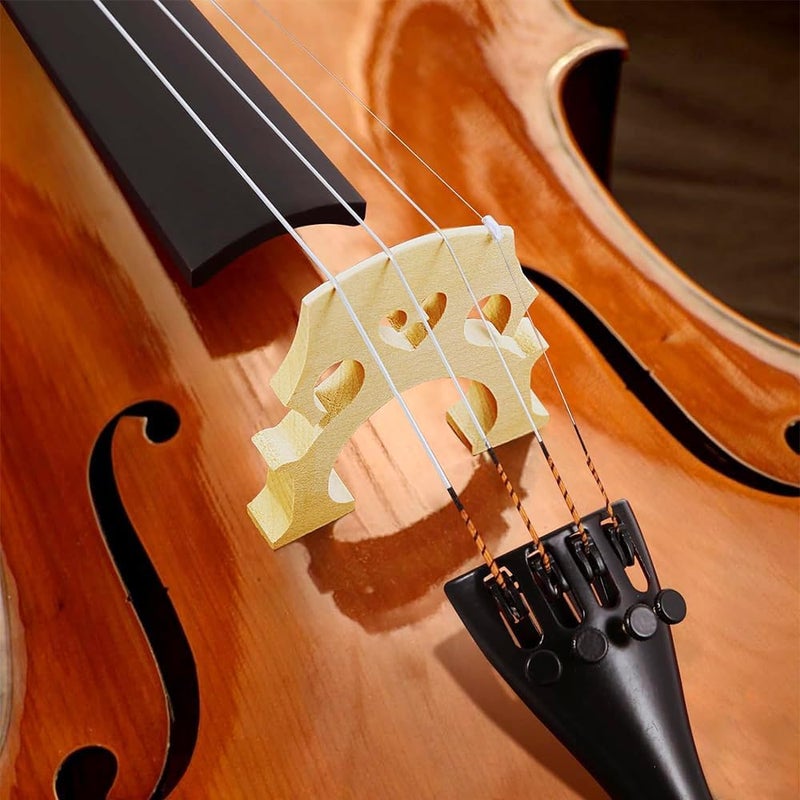 ModouString Cello bridge 4/4 Full Size Solid Maple wood Replacement Cello Parts Compatible with Cello Musical Instrument Accessory 5 pcs - Image 5